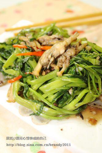 蛏子鱼露炒通菜的做法