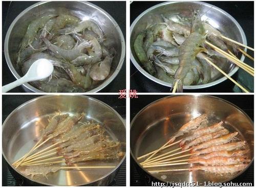 竹签对虾的做法