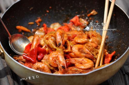 韩味泡菜虾的做法