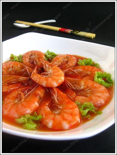 冰花酸梅番茄虾的做法