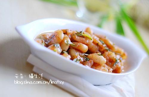 春茶滑虾的做法