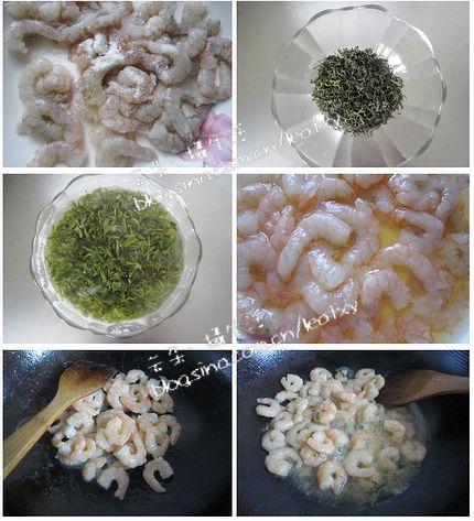 春茶滑虾的做法