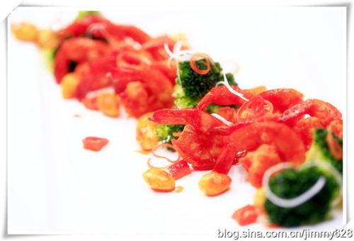 酸辣银杏凤尾虾的做法