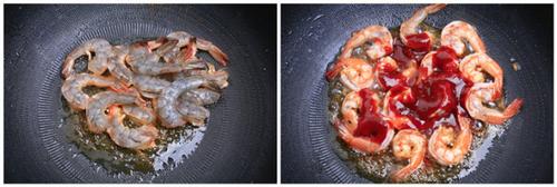 酸辣银杏凤尾虾的做法