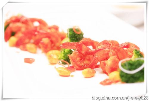 酸辣银杏凤尾虾的做法