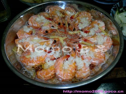 蒜茸粉丝蒸虾的做法