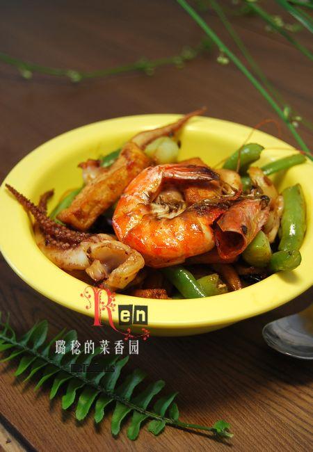 香辣鱿鱼虾的做法