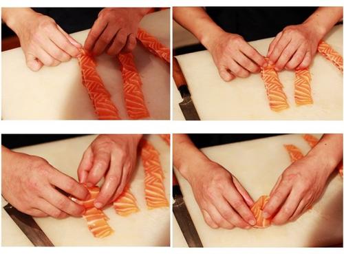 三文鱼花朵是这么制作成的的做法