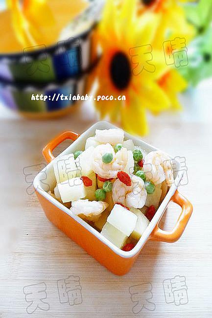 雪莲果虾仁的做法