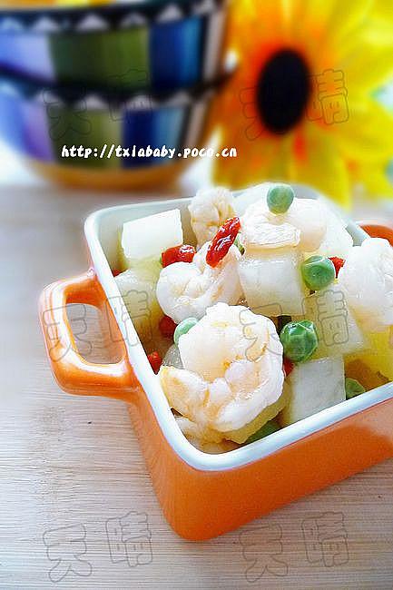 雪莲果虾仁的做法