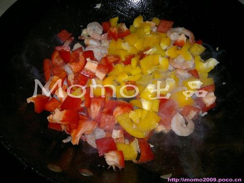 彩椒虾仁的做法