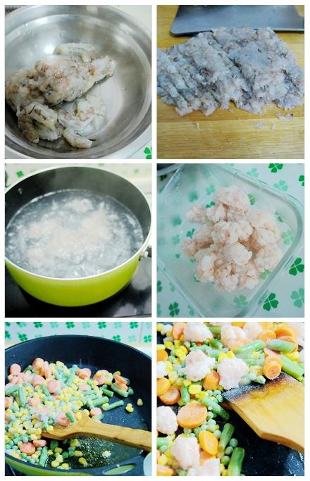 虾球烩什锦杂蔬的做法