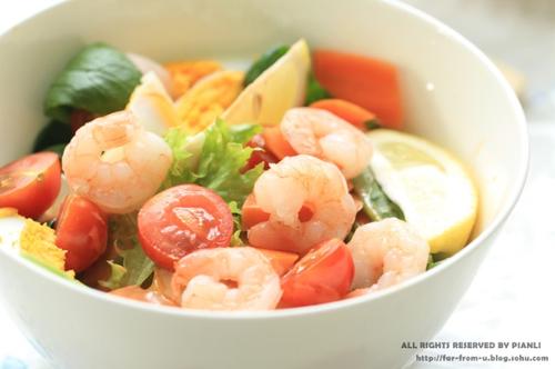 鲜虾田园沙拉的做法