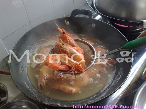 白灼九节虾的做法
