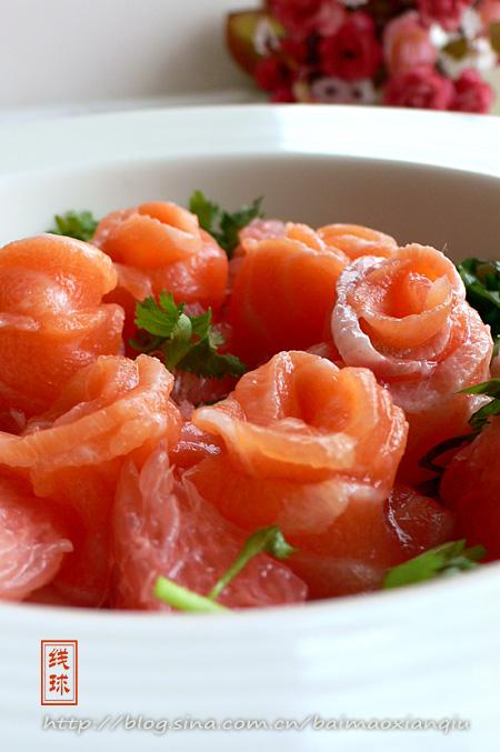 西柚鲑鱼花的做法