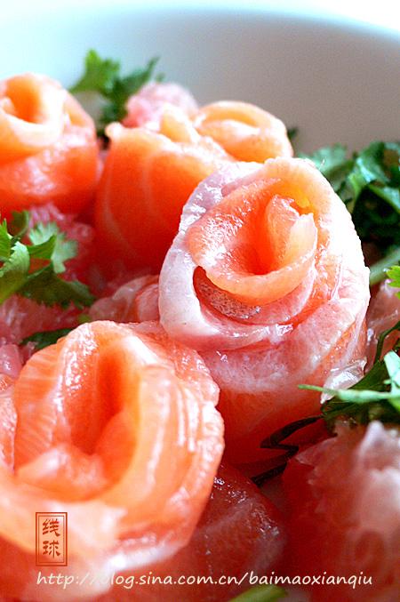 西柚鲑鱼花的做法