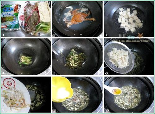 家常螃蟹豆腐煲的做法