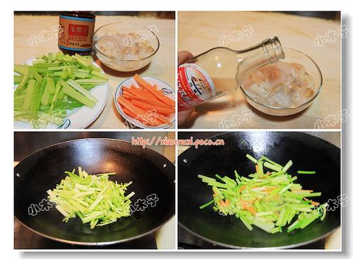 辣酱炒元贝的做法