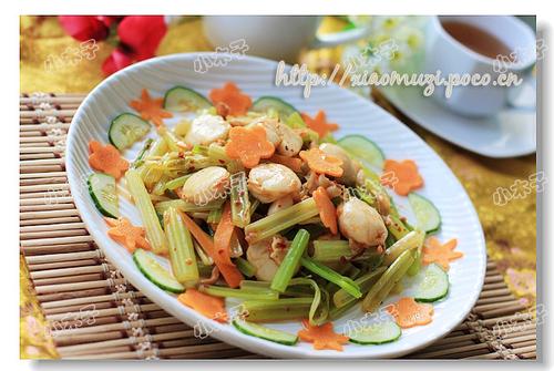 辣酱炒元贝的做法