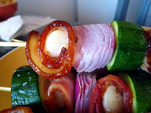 培根扇贝串串烧的做法