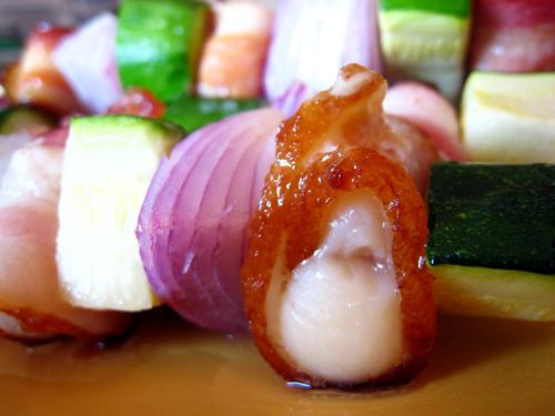 培根扇贝串串烧的做法