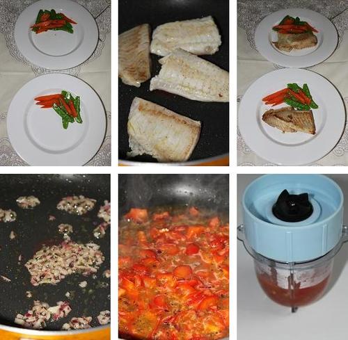 煎鲷鱼配红椒汁的做法