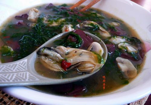紫菜牡蛎猪血汤的做法