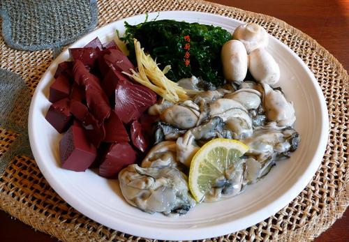 紫菜牡蛎猪血汤的做法