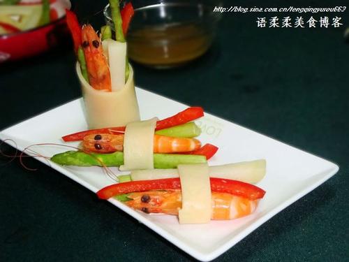 鲜虾蔬菜卷的做法