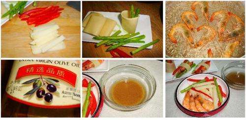 鲜虾蔬菜卷的做法