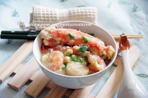 帝王蟹干贝海鲜粥的做法