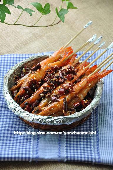 香辣竹签虾的做法