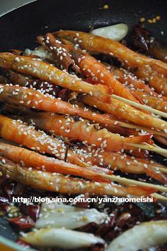 香辣竹签虾的做法