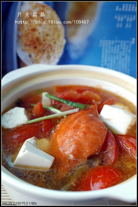 梭子蟹番茄豆腐汤的做法