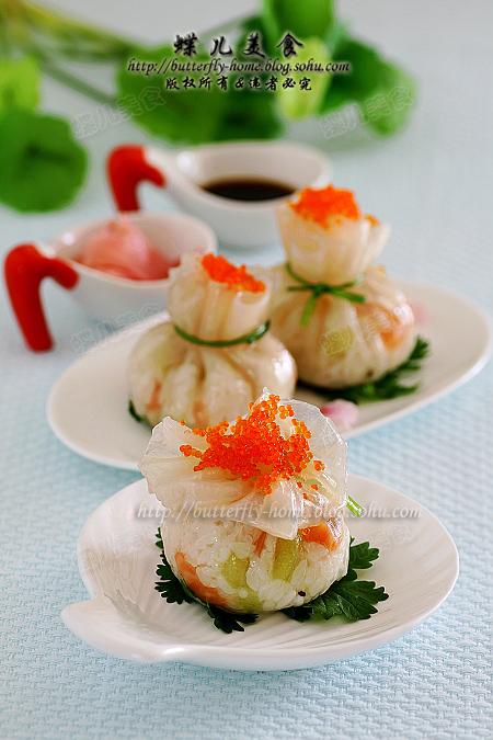 三文鱼猕猴桃水晶石榴包的做法