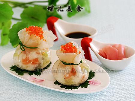 三文鱼猕猴桃水晶石榴包的做法