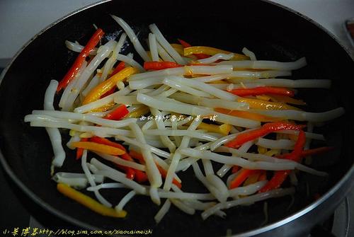 银条炒虾仁的做法