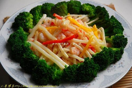 银条炒虾仁的做法