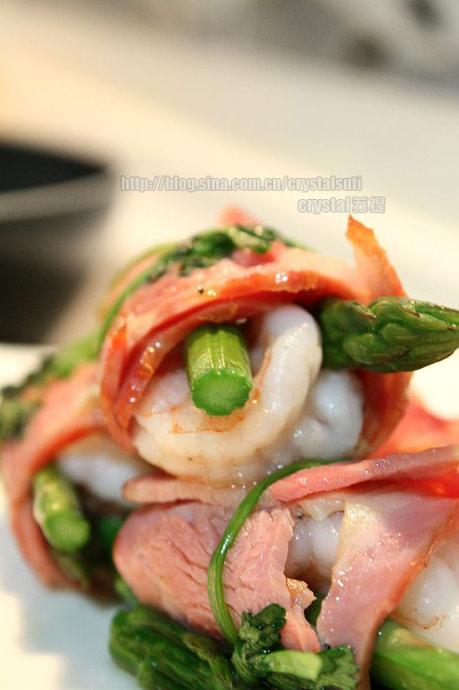 培根芦笋鲜虾卷的做法