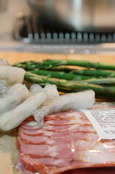培根芦笋鲜虾卷的做法
