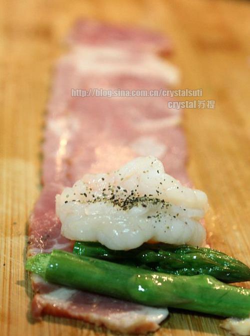 培根芦笋鲜虾卷的做法