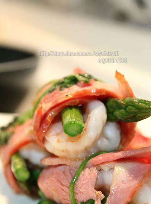 培根芦笋鲜虾卷的做法