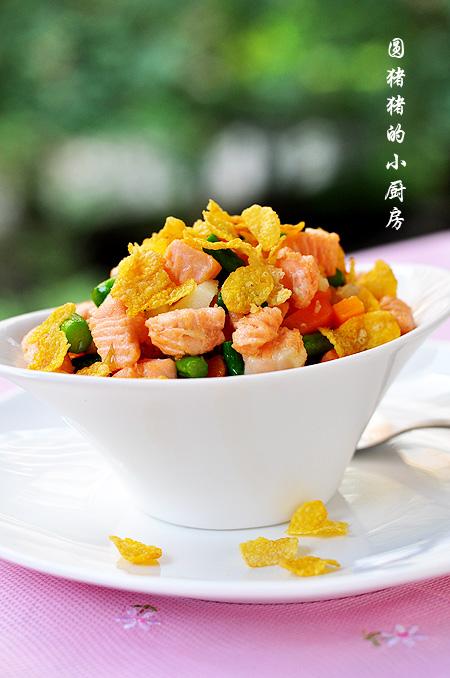 五彩三文鱼松的做法