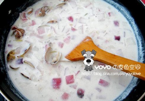 白酒蛤蜊奶油浓汤的做法