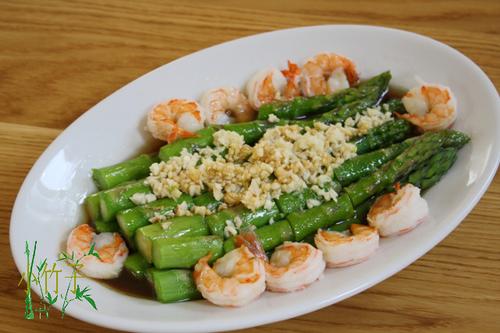 响油芦笋虾的做法