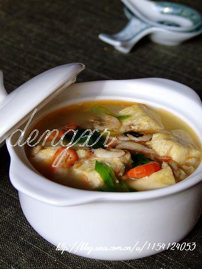 小白虾炖豆腐的做法