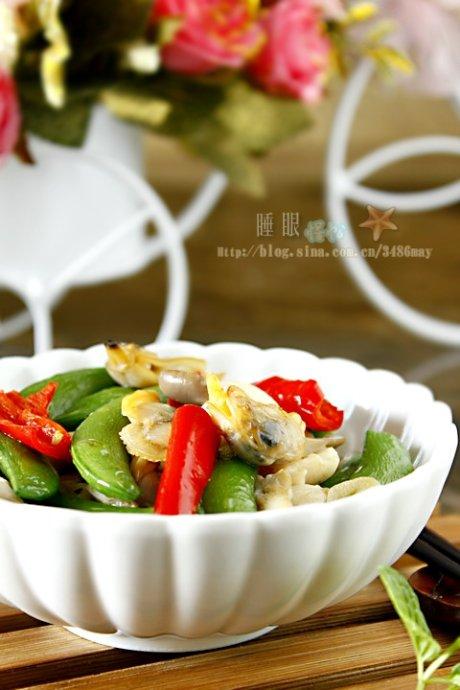 平菇甜豆花蛤的做法