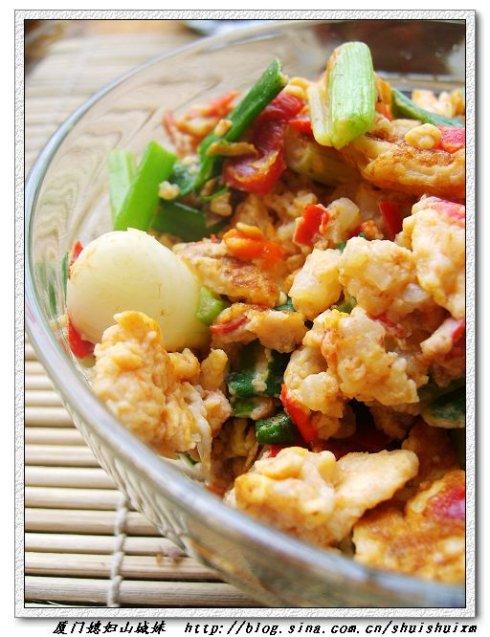 剁椒虾仁炒蛋的做法