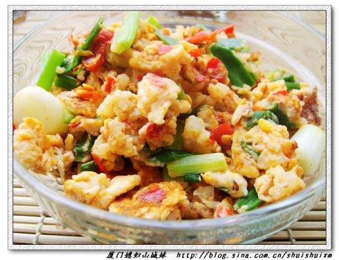 剁椒虾仁炒蛋的做法