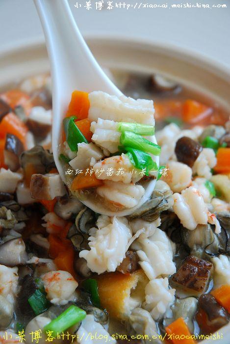 海鲜烩油条的做法